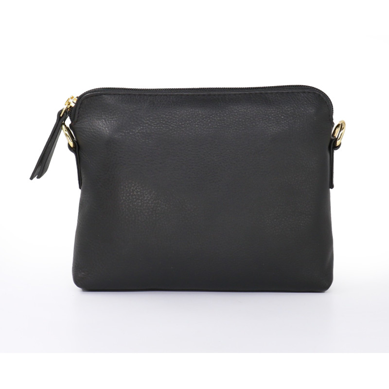 Small black leather handbag for everyday use