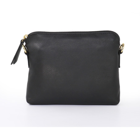 Small black leather handbag for everyday use