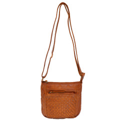 Baron Leather Weaved Crossbody