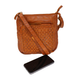 Baron Leather Weaved Crossbody