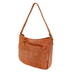 Leather Weaved Shoulder Bag