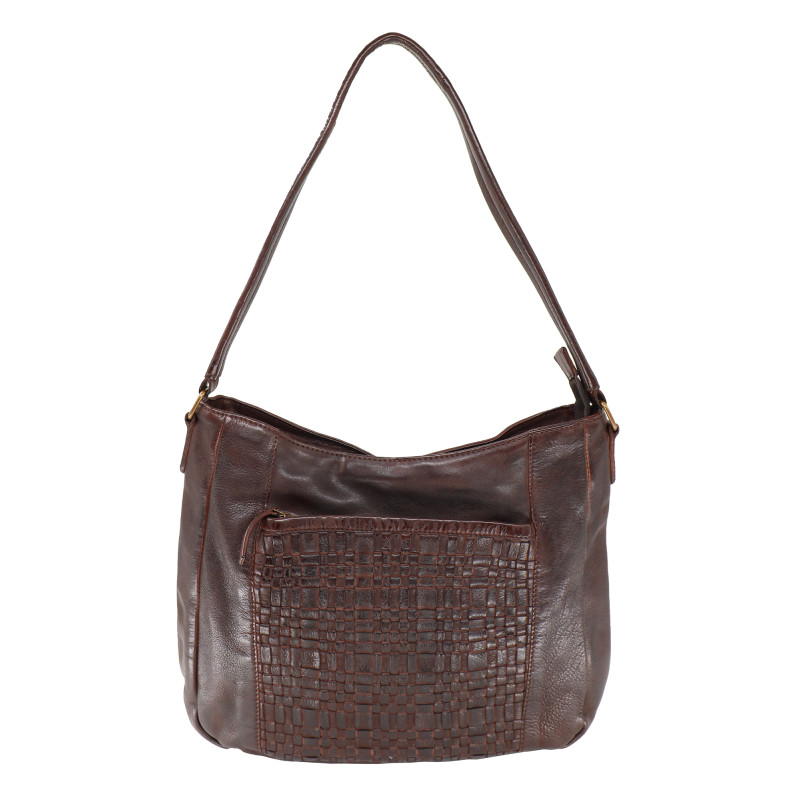 Deep Brown Hand-woven leather shoulder bag