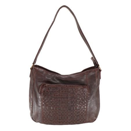 Deep Brown Hand-woven leather shoulder bag