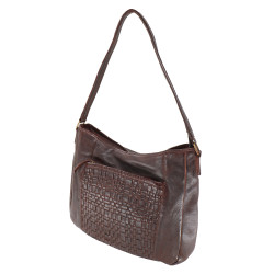 Leather Weaved Shoulder Bag