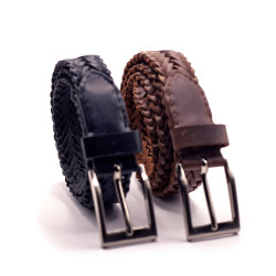 Braided Leather Belt 32mmW