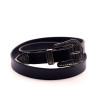 Engraved Buckle Leather Belt 25mmW
