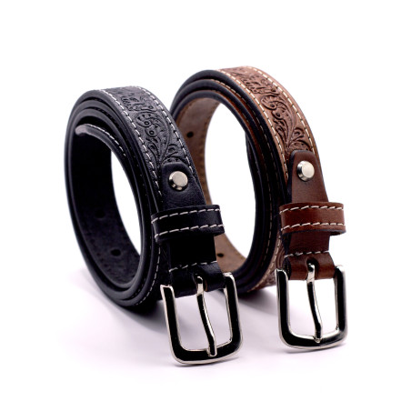Embellished Leather Belt 25mmW