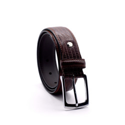 Lizard Print Leather Belt 35mmW
