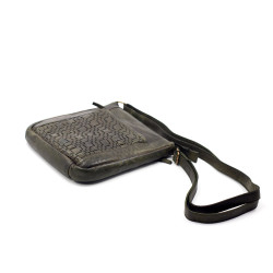 Baron Leather Weaved Crossbody