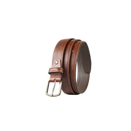 Lizard Print Leather Belt 35mmW