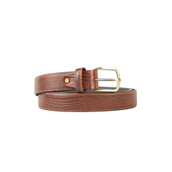 Lizard Print Leather Belt 35mmW