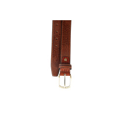 Lizard Print Leather Belt 35mmW