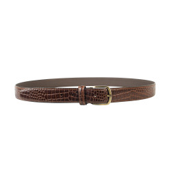 Croc Print leather Belt 35mmW