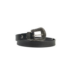 Engraved Buckle Leather Belt 25mmW