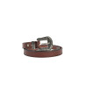 Engraved Buckle Leather Belt 25mmW