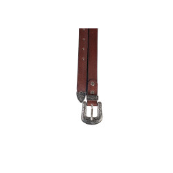 Engraved Buckle Leather Belt 25mmW