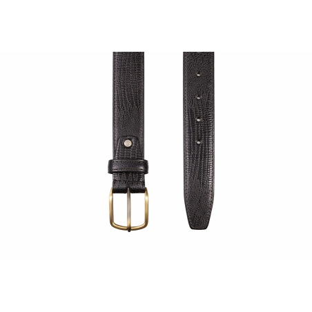 Lizard Print Leather Belt 35mmW