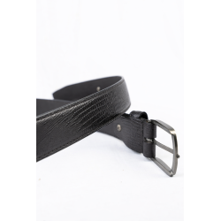 Lizard Print Leather Belt 35mmW