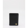 Compact Black genuine leather ladies wallet with bilfold and card holder