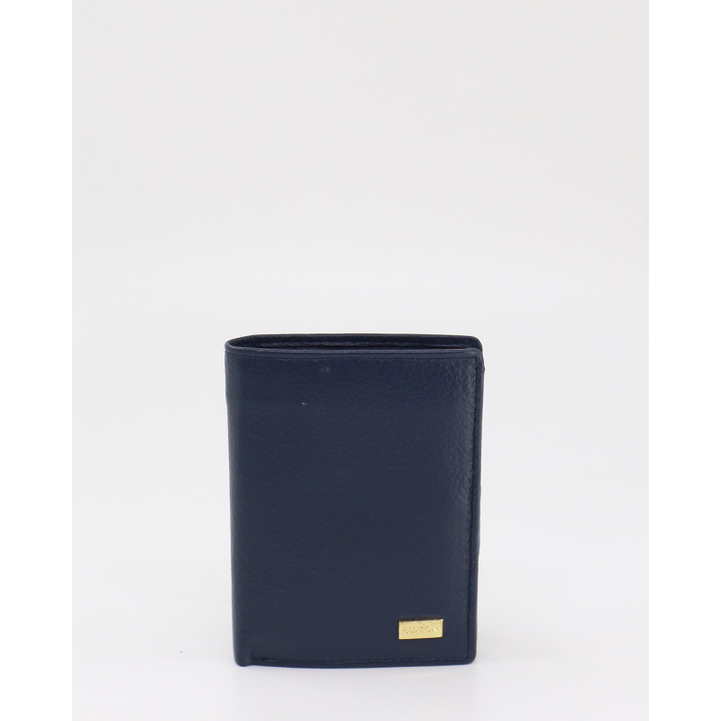 Compact Navy genuine leather ladies wallet with bilfold and card holder