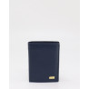 Compact Navy genuine leather ladies wallet with bilfold and card holder
