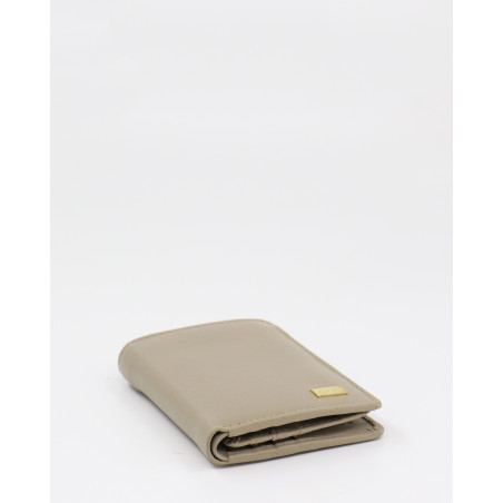 Compact Ivory genuine leather ladies wallet with a bilfold and card holder