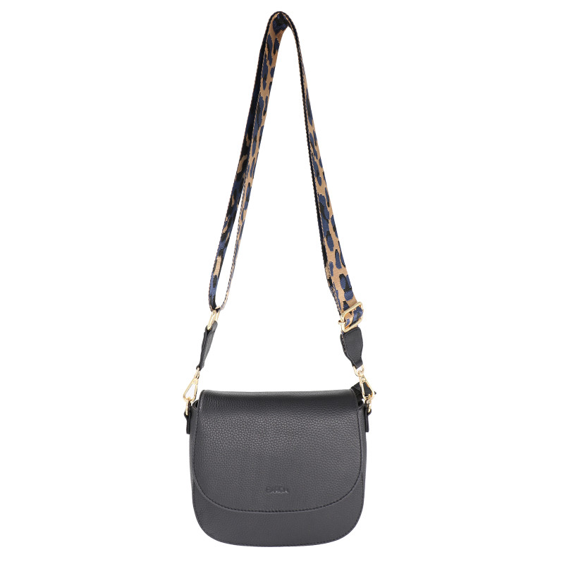 Leather Crossbody Bag with Webbing strap 1027