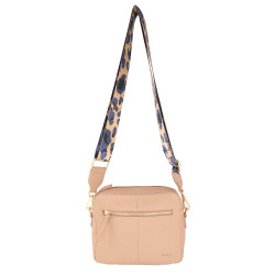 Leather Crossbody Bag with Webbing Strap 1028