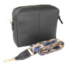Leather Crossbody Bag with Webbing Strap 1028