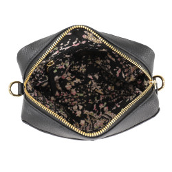 Leather Crossbody Bag with Webbing Strap 1028