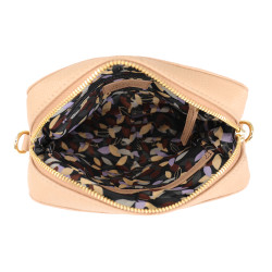 Leather Crossbody Bag with Webbing Strap 1028