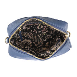 Leather Crossbody Bag with Webbing Strap 1028