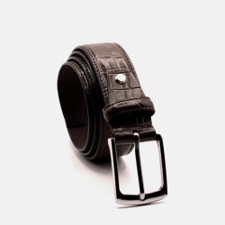 Croc leather Print Belt 35mmW Black