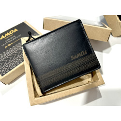 Samoan Laser-Etched Genuine Calf Leather Wallet